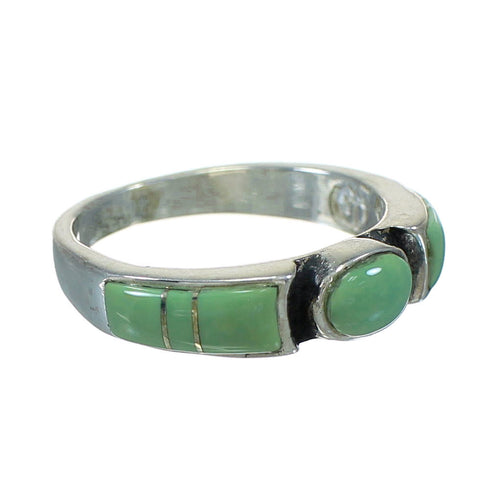 Southwest Authentic Sterling Silver And Turquoise Jewelry Ring Size 5-1/2 VX64088